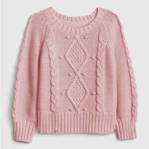 NWT GAP baby mauve Pink Cable Knit Sweater cotton 2T